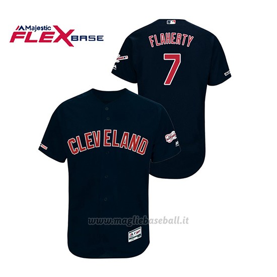 Maglia Baseball Uomo Cleveland Indians Ryan Flaherty 150th Aniversario Patch 2019 All Star Game Flex Base Blu